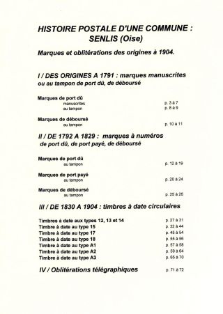 POSTAL HISTORY OF THE TOWN SENLIS (OISE) – sheet 1