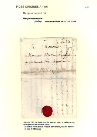 POSTAL HISTORY OF THE TOWN SENLIS (OISE) – sheet 6