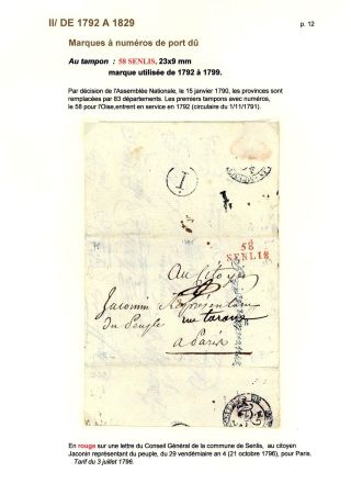 POSTAL HISTORY OF THE TOWN SENLIS (OISE) – sheet 12