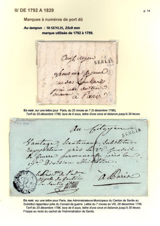 POSTAL HISTORY OF THE TOWN SENLIS (OISE) – sheet 14