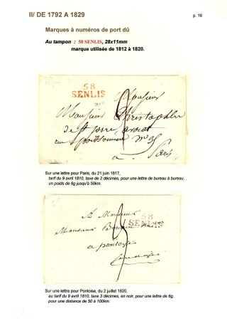 POSTAL HISTORY OF THE TOWN SENLIS (OISE) – sheet 16
