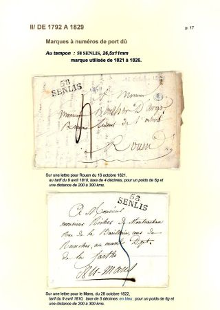 POŠTOVNÍ HISTORIE MĚSTA SENLIS (OISE) – list 17