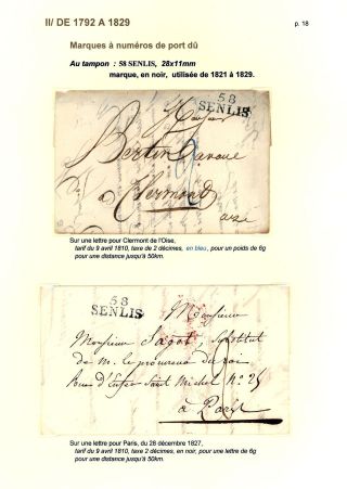 POŠTOVNÍ HISTORIE MĚSTA SENLIS (OISE) – list 18