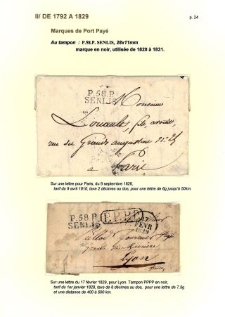 POŠTOVNÍ HISTORIE MĚSTA SENLIS (OISE) – list 24