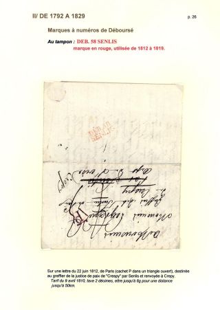 POŠTOVNÍ HISTORIE MĚSTA SENLIS (OISE) – list 26