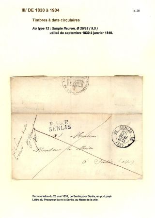 POŠTOVNÍ HISTORIE MĚSTA SENLIS (OISE) – list 28