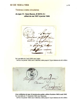 POŠTOVNÍ HISTORIE MĚSTA SENLIS (OISE) – list 30