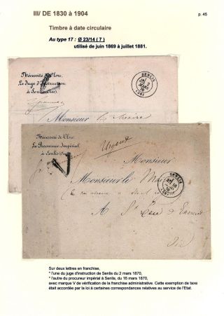 POŠTOVNÍ HISTORIE MĚSTA SENLIS (OISE) – list 45