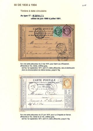 POŠTOVNÍ HISTORIE MĚSTA SENLIS (OISE) – list 47