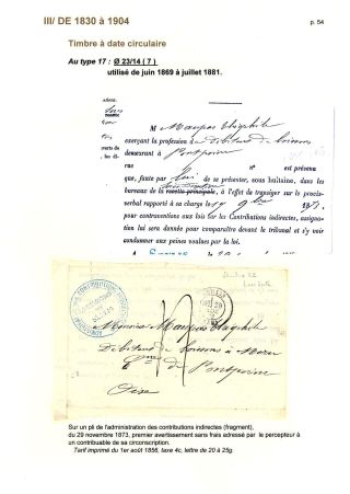 POŠTOVNÍ HISTORIE MĚSTA SENLIS (OISE) – list 54