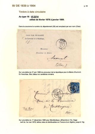 POŠTOVNÍ HISTORIE MĚSTA SENLIS (OISE) – list 55