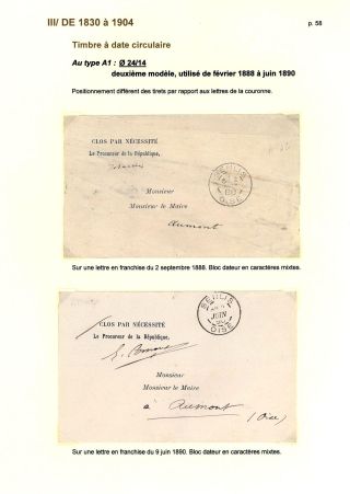 POŠTOVNÍ HISTORIE MĚSTA SENLIS (OISE) – list 58
