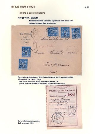POŠTOVNÍ HISTORIE MĚSTA SENLIS (OISE) – list 60