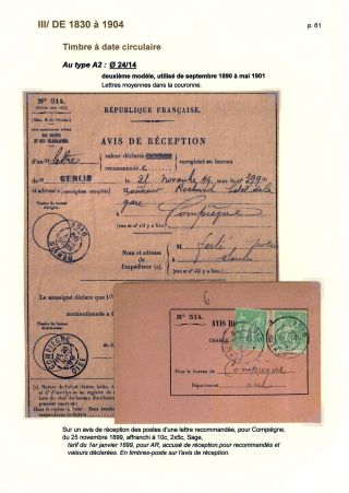 POŠTOVNÍ HISTORIE MĚSTA SENLIS (OISE) – list 61