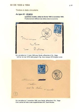 POŠTOVNÍ HISTORIE MĚSTA SENLIS (OISE) – list 63
