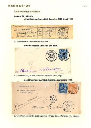 POŠTOVNÍ HISTORIE MĚSTA SENLIS (OISE) – list 64