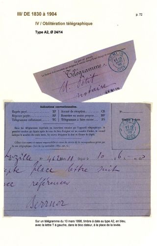 POŠTOVNÍ HISTORIE MĚSTA SENLIS (OISE) – list 72