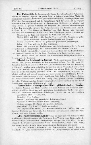 AUSTRIA-PHILATELIST 1893-1894 – list 14