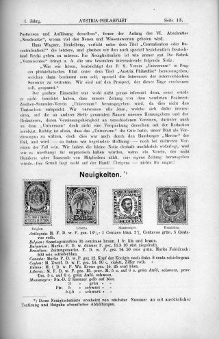 AUSTRIA-PHILATELIST 1893-1894 – list 15