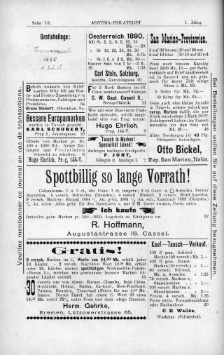 AUSTRIA-PHILATELIST 1893-1894 – list 20