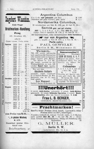 AUSTRIA-PHILATELIST 1893-1894 – list 21