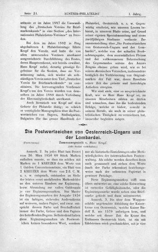 AUSTRIA-PHILATELIST 1893-1894 – list 25