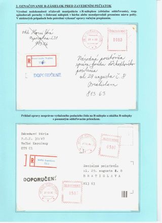RAZÍTKA SLOVENSKÉ POŠTY PRO DOPORUČNÉ 1992-2000 – list 4