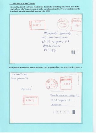 RAZÍTKA SLOVENSKÉ POŠTY PRO DOPORUČNÉ 1992-2000 – list 8