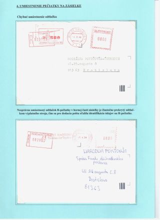 RAZÍTKA SLOVENSKÉ POŠTY PRO DOPORUČNÉ 1992-2000 – list 11
