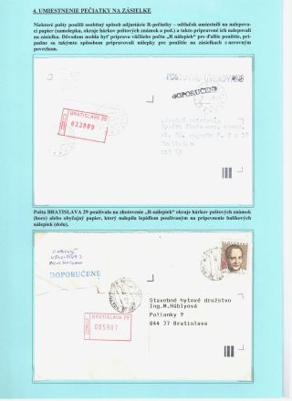 RAZÍTKA SLOVENSKÉ POŠTY PRO DOPORUČNÉ 1992-2000 – list 15