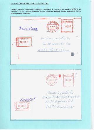 EINSCHREIBEN-STEMPEL DER SLOWAKISCHEN POST 1992-2000 – Blatt 17