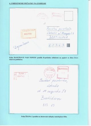 EINSCHREIBEN-STEMPEL DER SLOWAKISCHEN POST 1992-2000 – Blatt 18