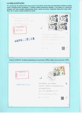 EINSCHREIBEN-STEMPEL DER SLOWAKISCHEN POST 1992-2000 – Blatt 19