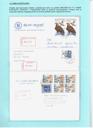 EINSCHREIBEN-STEMPEL DER SLOWAKISCHEN POST 1992-2000 – Blatt 20
