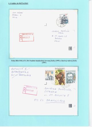EINSCHREIBEN-STEMPEL DER SLOWAKISCHEN POST 1992-2000 – Blatt 21