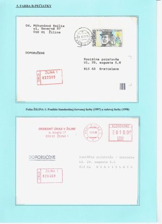 EINSCHREIBEN-STEMPEL DER SLOWAKISCHEN POST 1992-2000 – Blatt 22