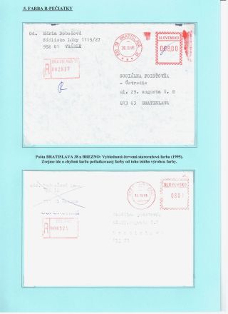 EINSCHREIBEN-STEMPEL DER SLOWAKISCHEN POST 1992-2000 – Blatt 23