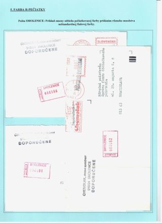 EINSCHREIBEN-STEMPEL DER SLOWAKISCHEN POST 1992-2000 – Blatt 24