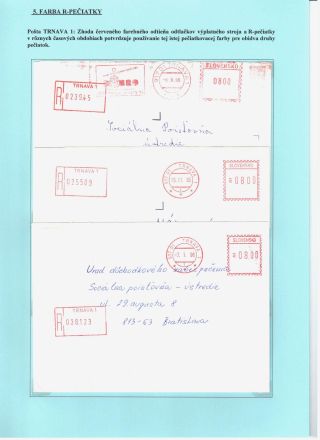 EINSCHREIBEN-STEMPEL DER SLOWAKISCHEN POST 1992-2000 – Blatt 25