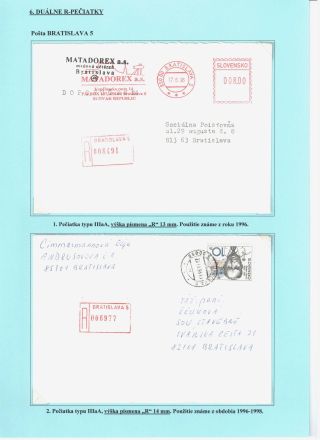 EINSCHREIBEN-STEMPEL DER SLOWAKISCHEN POST 1992-2000 – Blatt 28