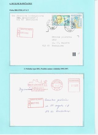 EINSCHREIBEN-STEMPEL DER SLOWAKISCHEN POST 1992-2000 – Blatt 29