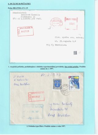 EINSCHREIBEN-STEMPEL DER SLOWAKISCHEN POST 1992-2000 – Blatt 30