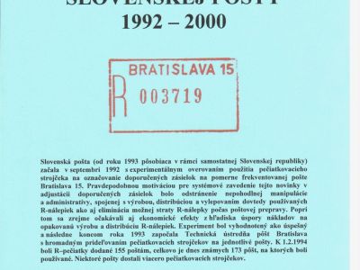 RAZÍTKA SLOVENSKÉ POŠTY PRO DOPORUČNÉ 1992-2000