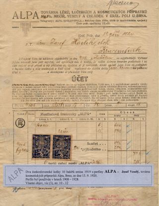 FIRMENLOCHUNGEN AUF DIE STEMPELMARKEN IN DEN TSCHECHISCHEN GEBIET 1902-1947 – Blatt 5
