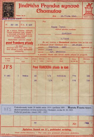 FIRMENLOCHUNGEN AUF DIE STEMPELMARKEN IN DEN TSCHECHISCHEN GEBIET 1902-1947 – Blatt 6