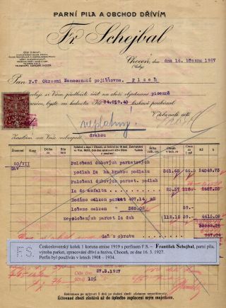 FIRMENLOCHUNGEN AUF DIE STEMPELMARKEN IN DEN TSCHECHISCHEN GEBIET 1902-1947 – Blatt 9