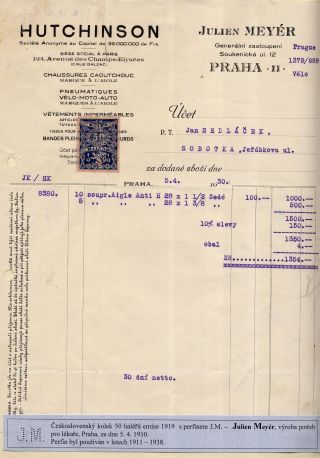 FIRMENLOCHUNGEN AUF DIE STEMPELMARKEN IN DEN TSCHECHISCHEN GEBIET 1902-1947 – Blatt 10