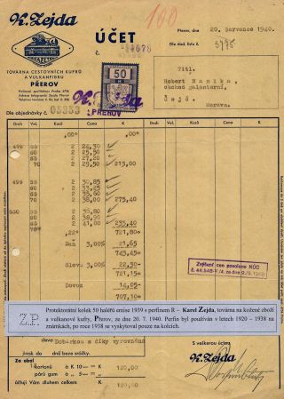 FIRMENLOCHUNGEN AUF DIE STEMPELMARKEN IN DEN TSCHECHISCHEN GEBIET 1902-1947 – Blatt 13