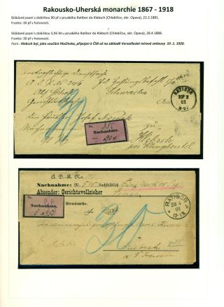 NACHNAHME-BRIEFSENDUNGEN IN DEN TSCHECHOSLOWAKISCHEN GEBIET 1867-1953 – Blatt 3