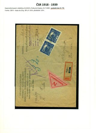 CASH ON DELIVERY (COD) LETTERS ON CZECHOSLOVAK TERRITORY 1867-1953 – sheet 18